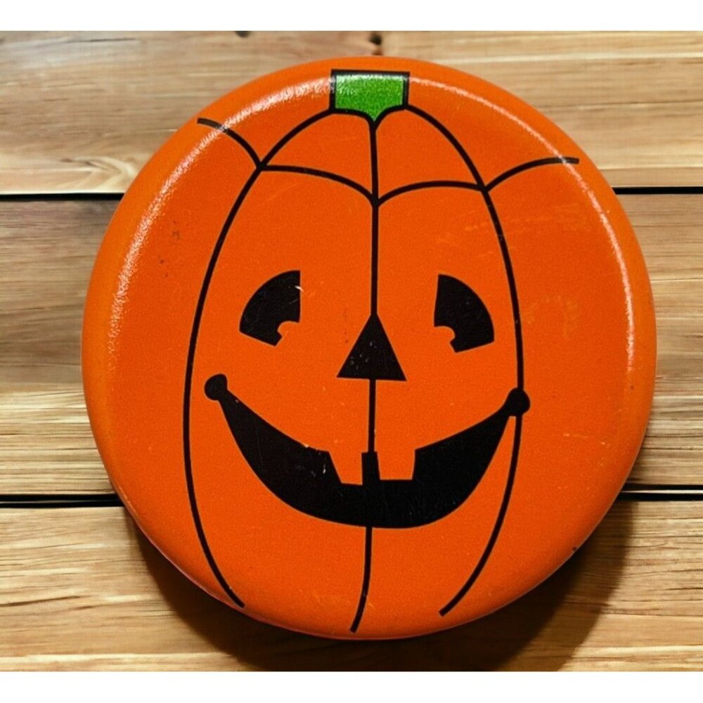 Halloween Jack O Lantern Refrigerator Magnet Vintage Carved Pumpkin Orange